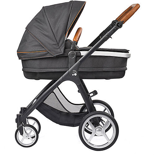 GESSLEIN Kombi Kinderwagen Smiloo Set Fun, schwarz/cognac, phantomgrau dunkelgrau