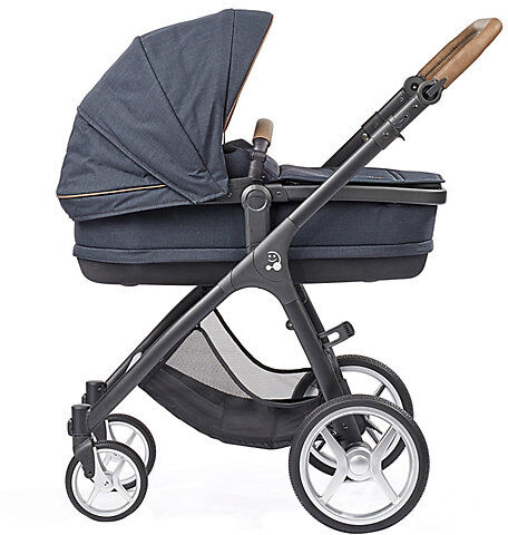 GESSLEIN Kombi Kinderwagen Smiloo Set Fun, schwarz/tabak, marine meliert dunkelblau