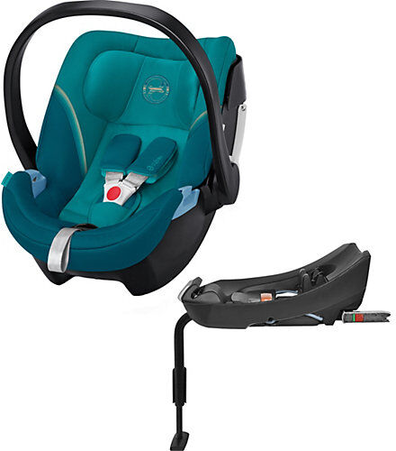 CYBEX Babyschale Aton 5 inkl. Base 2-fix, Gold-Line, River Blue blau