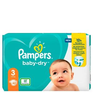 Pampers Baby-Dry Bleer Str. 3 (6-10 kg) - 42 stk