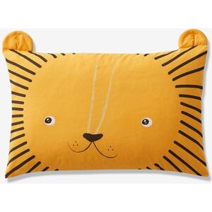 VERTBAUDET Funda de almohada para bebé Mon petit lion naranja medio liso con motivos