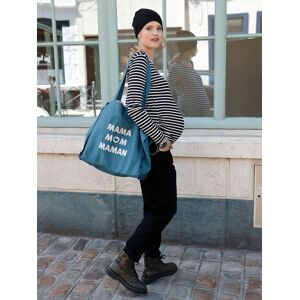 VERTBAUDET Bolso cambiador tote Basic azul oscuro liso con motivos