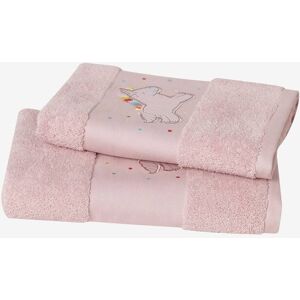 VERTBAUDET Toalla de baño Unicornio rosa claro liso con motivos