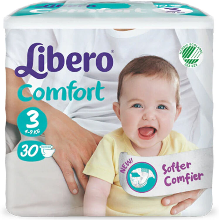 Pañales Libero Comfort Fit T3 5-9Kg x30