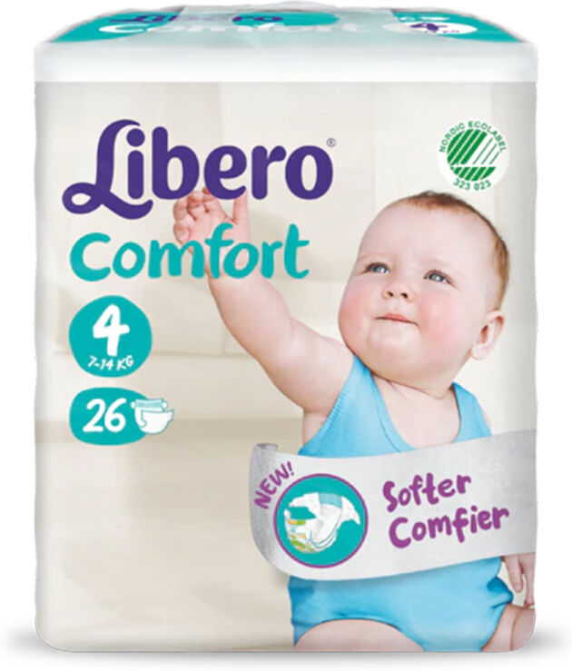 Pañales Libero Comfort Fit T4 7-11Kg x26