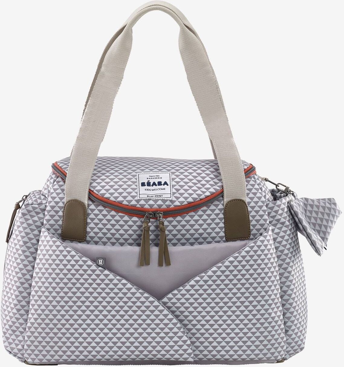 Bolso cambiador Sydney II BEABA gris claro estampado