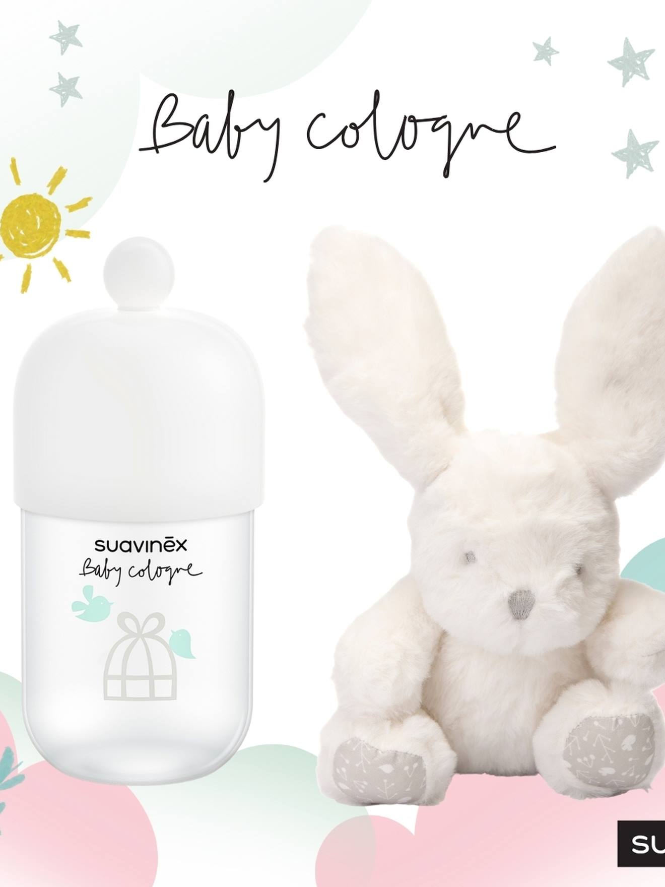 Kit colonia Baby Sense + doudou conejito SUAVINEX blanco