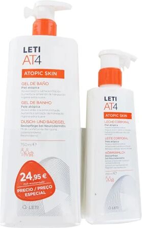 LetiAT4 Gel Baño Dermograso 750ml + Leche Corporal 250ml