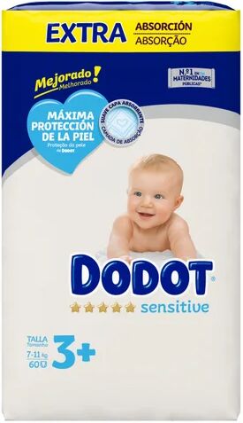 dodot ® Sensitive Talla 3+ 7-11kg 60uds