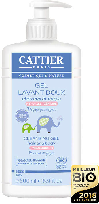 Cattier Gel limpiador suave para cuerpo y cabello Baby