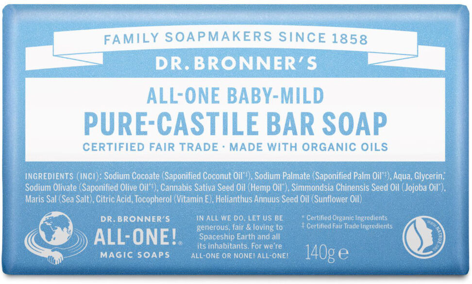 Dr. Bronner's Jabón sólido de Castilla Baby Sin Perfume