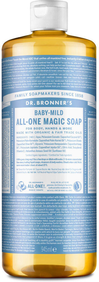 Dr. Bronner's Jabón líquido de Castilla 18 en 1 Baby Sin Perfume (945ml.)