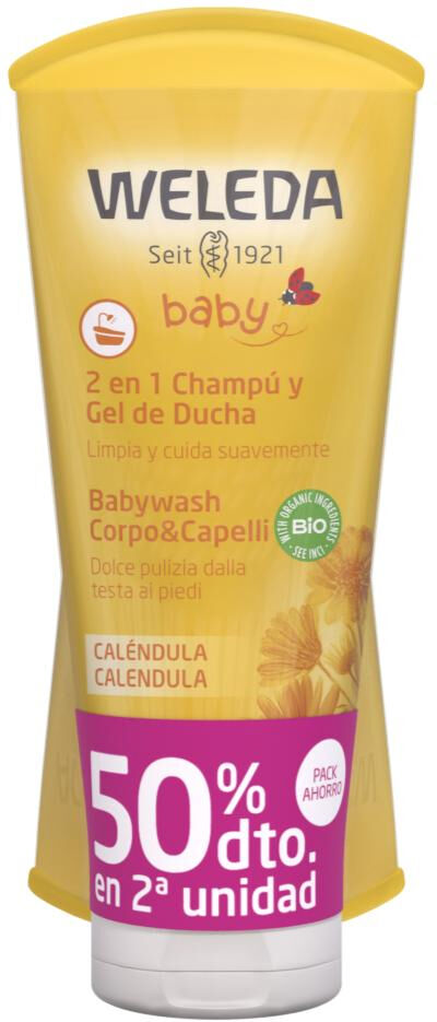 Weleda Duplo 2 en 1 Champú y Gel de ducha de Caléndula Baby