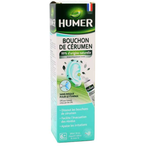 Humer Bouchon de cérumen 99% naturel Spray auriculaire dès 6 ans 50ml - Publicité