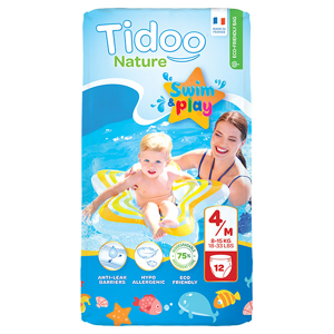 Tidoo Nature Swim & Play Culotte de Bain Taille 4 12 culottes jetables - Publicité