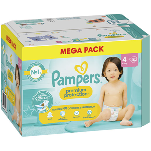 Pampers Premium Protection Taille 4 Couches x96 9kg - 14kg Notre N°1 Pour Le Confort & La Protection - Publicité