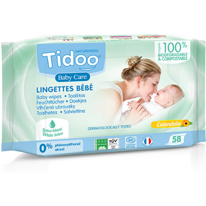 Tidoo Baby Care Lingette Compostable Calendula Bio 58 lingettes