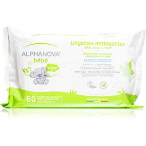 Alphanova Baby Bio lingettes nettoyantes extra-douces pour bébé 60 pcs - Publicité