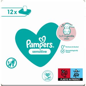 Pampers Sensitive lingettes nettoyantes pour enfant pour peaux sensibles 12x52 pcs - Publicité