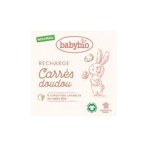 Babybio Carres Doudou Recharge 8 Lingettes Lavables en Coton Bio - Boîte 8 lingettes