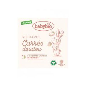 Babybio Carrés Doudou Recharge 8 Lingettes Lavables en Coton Bio - Boîte 8 lingettes