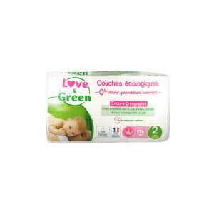 Love & Green Couches Hypoallergeniques 44 Couches Taille 2 (3-6 kg) - Sachet 44 couches