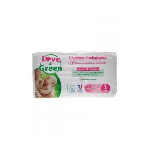 Love & Green Couches Hypoallergéniques 44 Couches Taille 1 (2-5 kg) - Sachet 44 couches