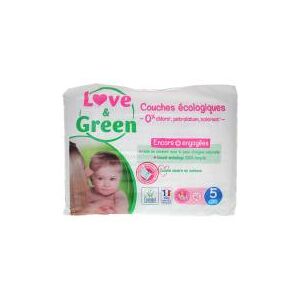 Love & Green Couches Hypoallergeniques 40 Couches Taille 5 (11-25 kg) - Sachet 40 Couches