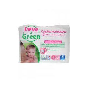 Love & Green Couches Hypoallergéniques 40 Couches Taille 5 (11-25 kg) - Sachet 40 Couches