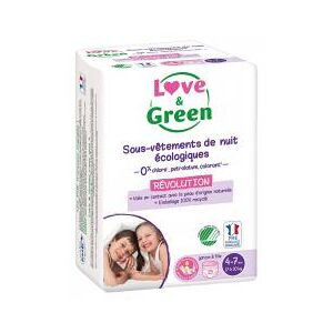 Love & Green Sous-Vetements de Nuit Écologiques 4-7 Ans (17-30 kg) 15 Unites - Paquet 15 sous-vetements