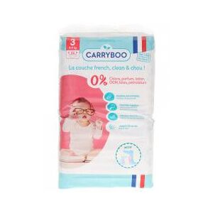 Carryboo Couches Écologiques à Motifs 54 Couches Taille 3 (4-9 kg) - Paquet 54 couches - Publicité