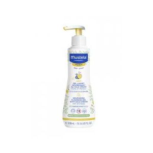 Mustela Gel Lavant Nourrissant au Cold Cream à la Cire d'Abeille Bio Peau Sèche 300 ml - Flacon-Pompe 300 ml