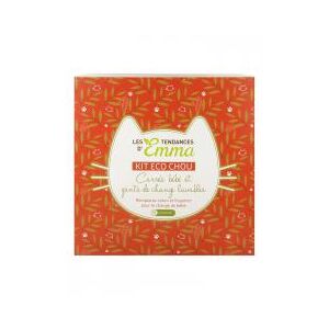 Les Tendances d'Emma Collection Kit Eco Chou Carrés Bébé et Gants de Change Lavables Coton Couleur - Boîte 10 carrés + 10 gants + 1 filet + 1 boîte en bois