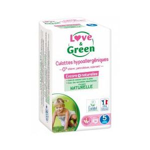 Love & Green Culottes Hypoallergéniques et Écologiques T5 X 18 - Sachet 18 culottes