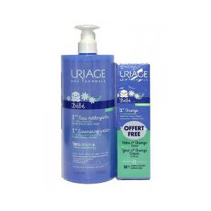 Uriage Bébé - 1ère Eau Nettoyante 1 l + 1er Change 100 ml Offert - Lot 2 produits