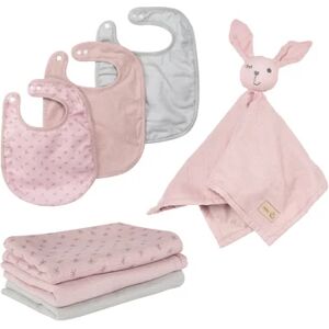 roba Coffret cadeau bavoir enfant doudou couches Jersey bio Lil Planet rose