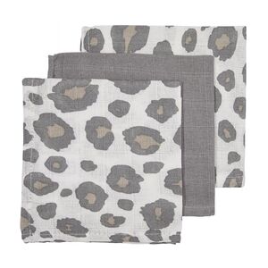 Meyco Langes enfant panthere neutre/gris 30x30 cm lot de 3