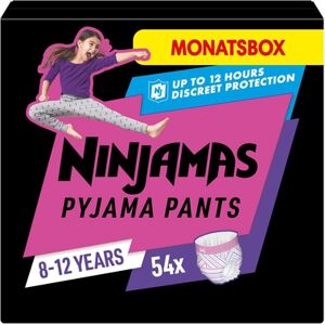 NINJAMAS PYJAMA PANTS NINJAMAS Couches culottes pyjamas pack mensuel, 8-12 ans, 54 pièces