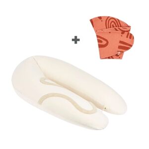 Babymoov Coussin d'allaitement B.Love Earth White housse spéciale Terracotta