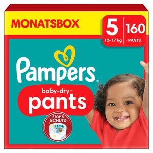 Pampers Couches culottes Baby-Dry Pants taille 5 Junior 12-17 kg pack mensuel...