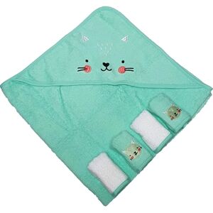 Hütte & Co Hütte Coffret cadeau cape de bain enfant gants toilette menthe 5 pieces