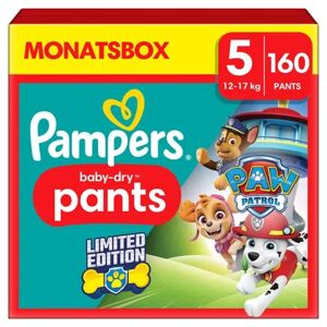 Pampers Couches culottes Baby-Dry Pants Pat Patrouille taille 5 Junior 12-17...