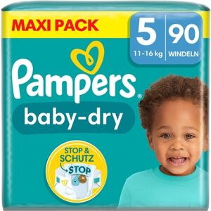 Pampers Couches Baby-Dry taille 5 Junior 11-16 kg Maxi Pack 1x90 pieces