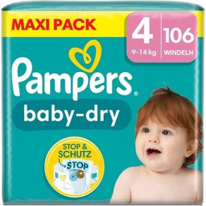 Pampers Couches Baby-Dry taille 4 9-14 kg, Maxi Pack 1x106 pieces