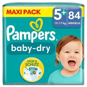 Pampers Couches Baby-Dry taille 5+ 12-17 kg, Maxi Pack 1x84 pieces