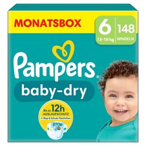 Pampers Couches Baby Dry taille 6 13 18 kg pack mensuel 1x148 pieces