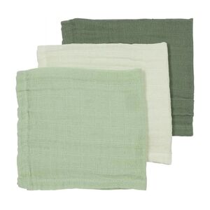 MEYCO Langes bebe mousseline uni Offwhite/Soft Green/Forest Green lot de 3