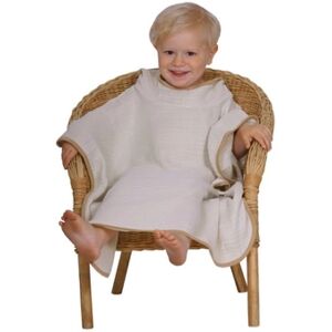 WÖRNER SÜDFROTTIER Poncho de bain enfant mousseline uni calcaire/brun 60x75 cm 60x75 cm