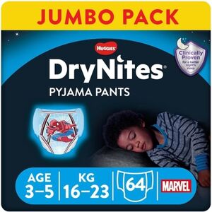 HUGGIES Couches culottes de nuit DryNites jetables Marvel Design 3-5 ans pack...