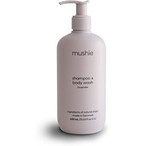 mushie Shampooing et Gel Douche pour Bébé   Fabriqué au Danemark   Lavender   Sans Cruauté Animale   Certifié Cosmos Organic   400 ml - Publicité